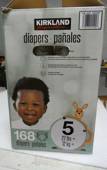 Box of KIRKLAND Diapers 27lbs +