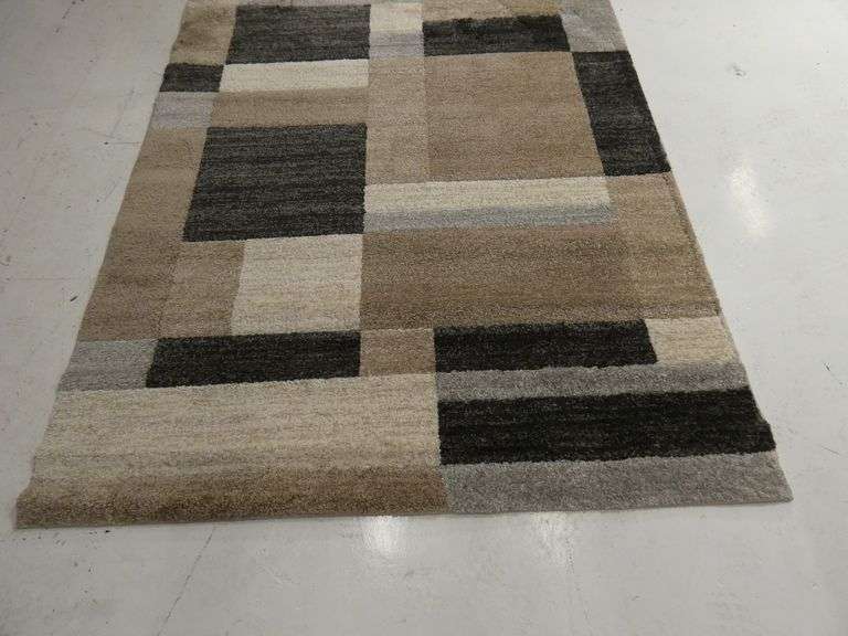 New 62"x85" Bazaar Squares Area Rug