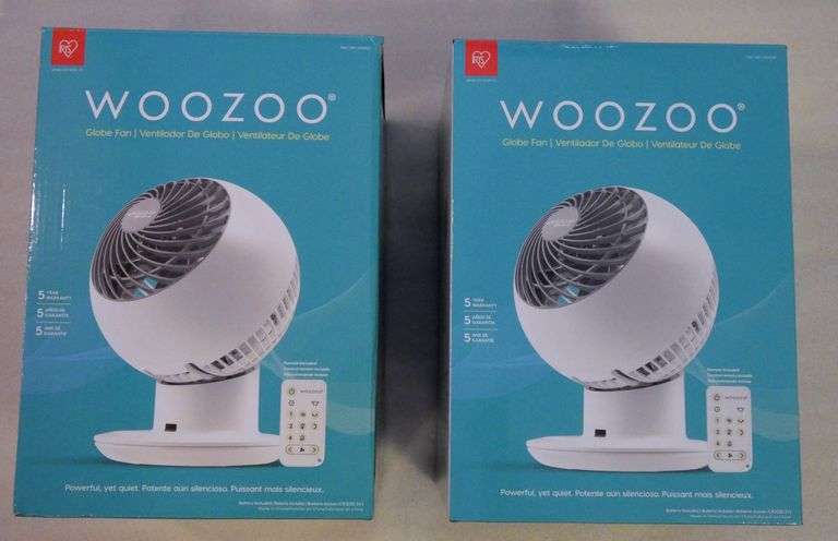 Two WOOZOO Desktop Globe Fans