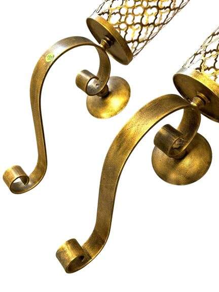 Pair of LARGE Pier One Metal Candle Sconces