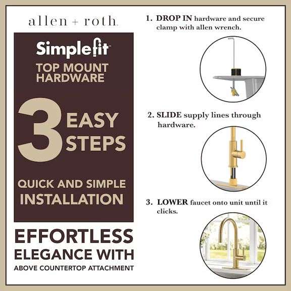 allen + roth Harlow Brushed Gold Single Handle Deck-mount Pull-down Kitchen Faucet with Sprayer ( De