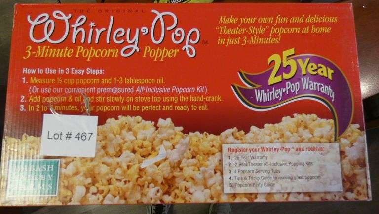 New Whirley Pop 3 Minute Popcorn Popper