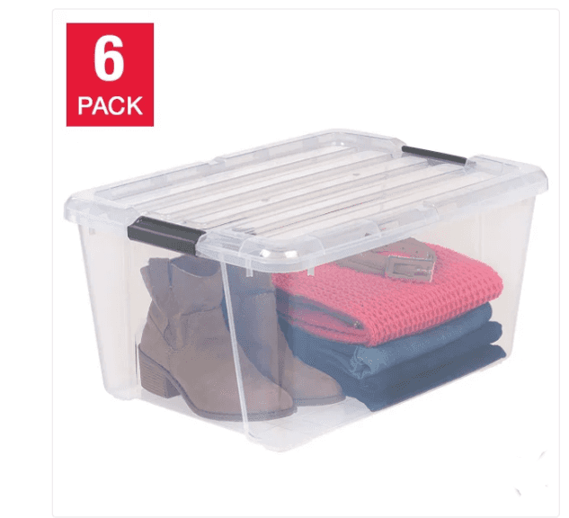 6 New Clear 45qt Totes with Lids