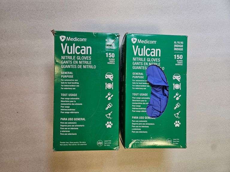 2 Boxes Medicom VULCAN Nitrile Gloves Size XL