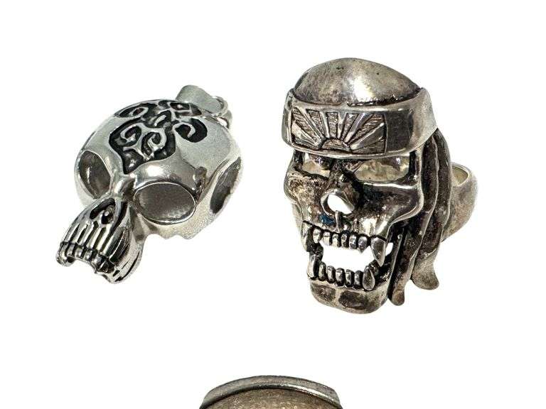 9pc Men's Biker Rings & Pendant Collection