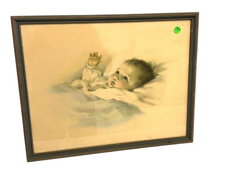 Betsy Pease Gutman Print Pair Awakening & A Little Bit of Heaven Prints, In Original Frames