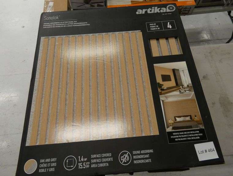 Artika Oak & Grey Sonolok Sound-Absorbing Slatted Panel Kit