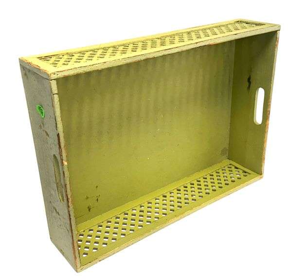Three Hands Green Shabby Chic Fretwork Wood Tray
