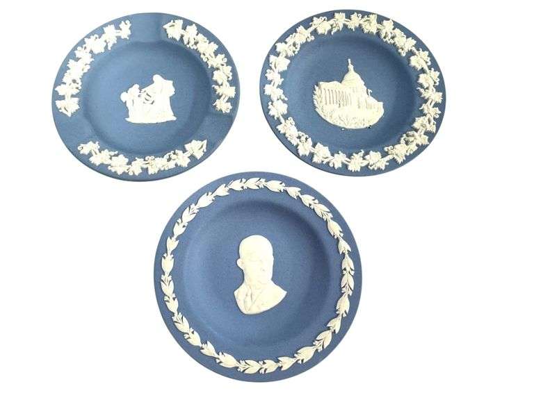 Lot of 3 Blue Wedgwood Plates