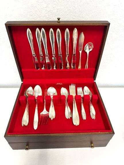 51pc Vintage Silverplated Flatware Service