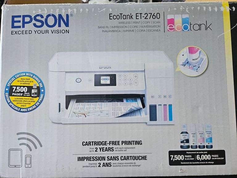 EPSON ET2760 Eco-Tank Color WiFi Printer