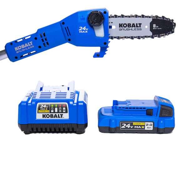 Kobalt 24-volt 8-in 2 Ah Pole Saw Battery Included , Charger Included