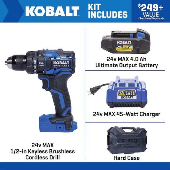 Kobalt XTR 24-volt 1/2-in Keyless Brushless Cordless Drill 1 -Batteries Included (Hard Case Included