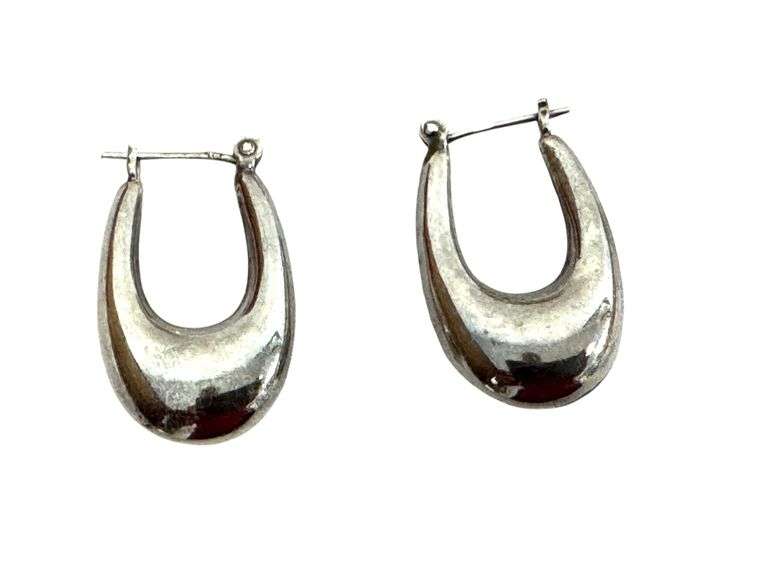 Modern Styled Sterling Silver Earrings