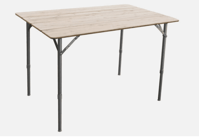 New Buffalo Tools Adjustable 40" Folding Bamboo Table with Carrying Case