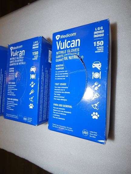 3 Boxes Large Medicom VULCAN Nitrile Gloves @150 per box