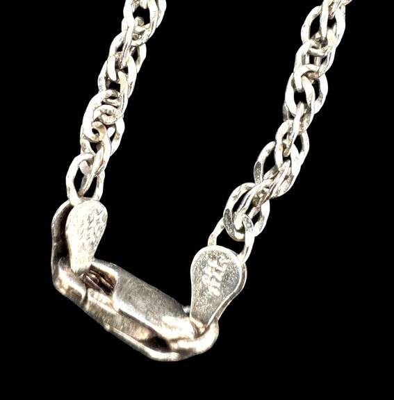 Vintage Chinese Silver Pendant and Sterling Silver Rope Chain