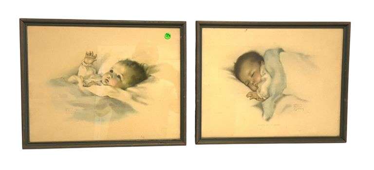 Betsy Pease Gutman Print Pair Awakening & A Little Bit of Heaven Prints, In Original Frames