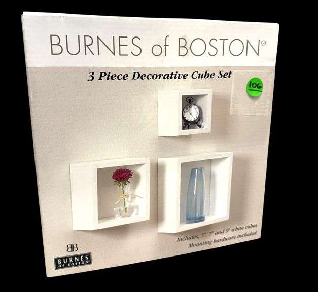 3 Wall Decorative Cubes, White, New