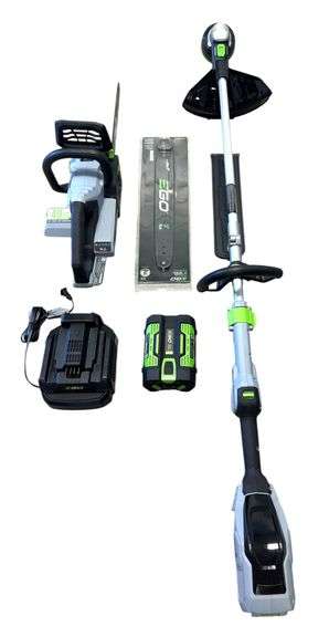 4pc EGO 56V Cordless Weed Trimmer/Chainsaw WITH BATTERY!