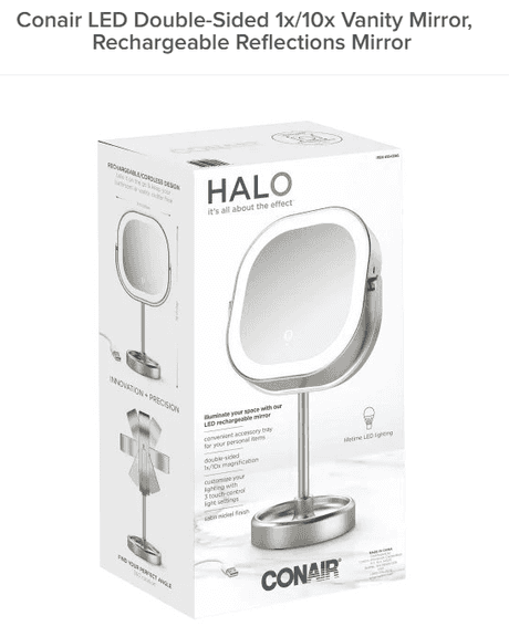 New CONAIR HALO Rechargeable LED Magnifying Mirror