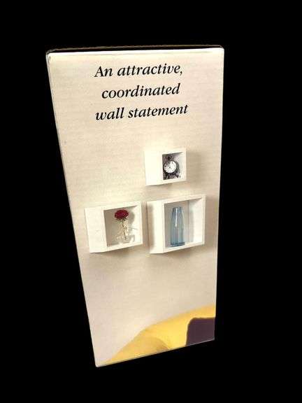 3 Wall Decorative Cubes, White, New