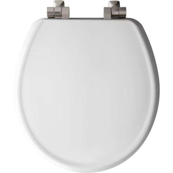 Mansfield Wood White Round Soft Close Toilet Seat - NEW!