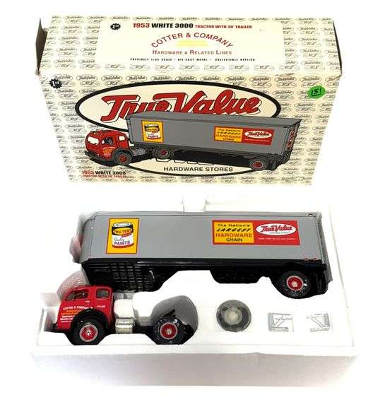 First Gear Die Cast Bank, True Value, 1953 White 3000 COE Semi-Tractor