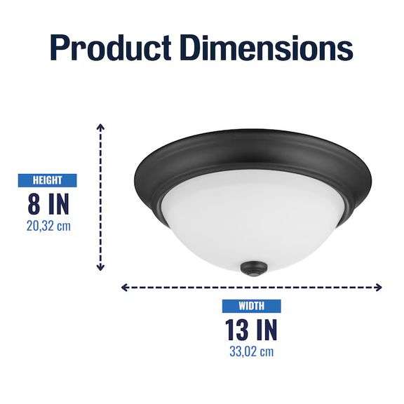 Project Source 2 -Light 13-in Gloss Bronze Flush Mount Light 2 -Pack
