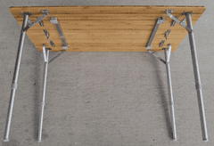 New Buffalo Tools Adjustable 40" Folding Bamboo Table with Carrying Case