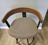 Wood Back Modern Metal Stool, 25" Seat Height