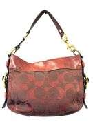 Vintage Coach Signature Maroon Canvas & Leather Logo Bag
