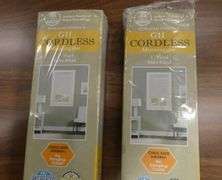 Two 57" x 64" Alabaster Cordless 1" Mini Blinds
