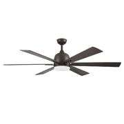 Harbor Breeze Bradbury 60-in Integrated LED - Hickory/Walnut Blades Ceiling Fan With Light - Remote 