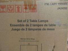 New Set of 2 Tapered Table Lamps