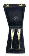 Vintage Pair of International Silver Champagne Flutes in Case