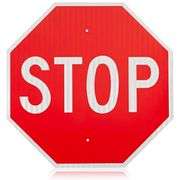 Large Stop Sign 30 x 30 Inches - High Intensity Prismatic Aluminum - UV Protected and Weather Resist