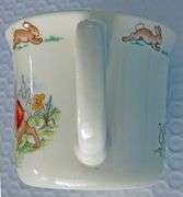 Royal Doulton Bunnykins Wheelbarrow Race & Cricket 3" Mug