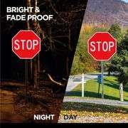 Large Stop Sign 30 x 30 Inches - High Intensity Prismatic Aluminum - UV Protected and Weather Resist