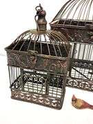 2pc Metal Bird Cage w/ 2 Birds