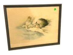 Betsy Pease Gutman Print Pair Awakening & A Little Bit of Heaven Prints, In Original Frames