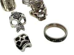 9pc Men's Biker Rings & Pendant Collection
