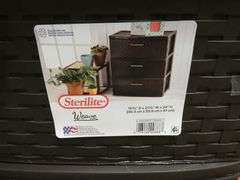 New Espresso Sterilite 3 Drawer Weave Pattern Plastic Storage Cabinet