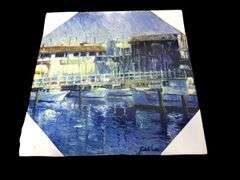 Lot of 4 -  Coastal Canvas Wall Decor ( New )