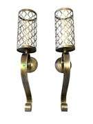 Pair of LARGE Pier One Metal Candle Sconces