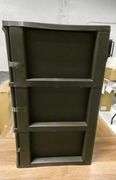 New Espresso Sterilite 3 Drawer Weave Pattern Plastic Storage Cabinet