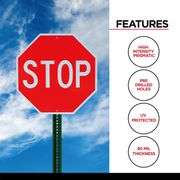 Large Stop Sign 30 x 30 Inches - High Intensity Prismatic Aluminum - UV Protected and Weather Resist