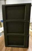 New Espresso Sterilite 3 Drawer Weave Pattern Plastic Storage Cabinet