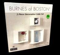 3 Wall Decorative Cubes, White, New
