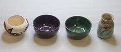 Pottery Lot -- 3 Bowls & a Vase